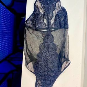 Black lace Victoria secret body suit